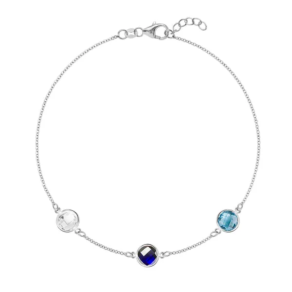 Personalized Grand 3 Birthstone Bracelet in 14k Gold sold by Haverhill