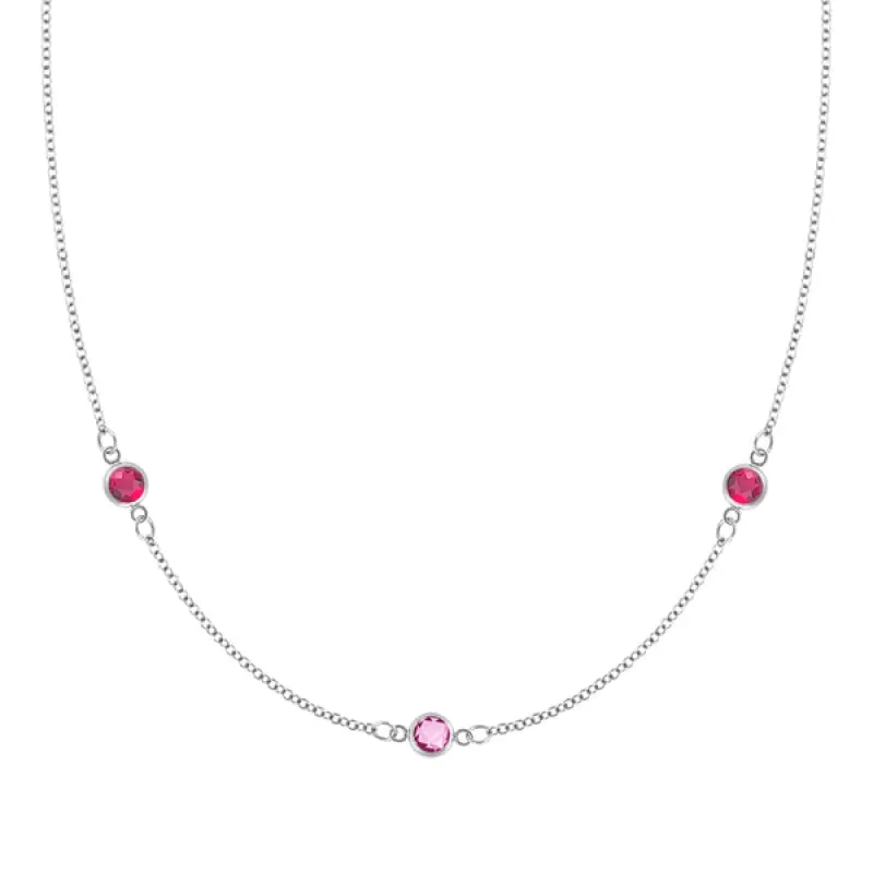 Personalized Classic 3 Birthstone Necklace in 14k Gold sold by Haverhill