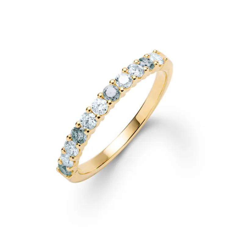 Personalized Rosecliff Birthstone Stackable Ring in 14k Gold sold by Haverhill