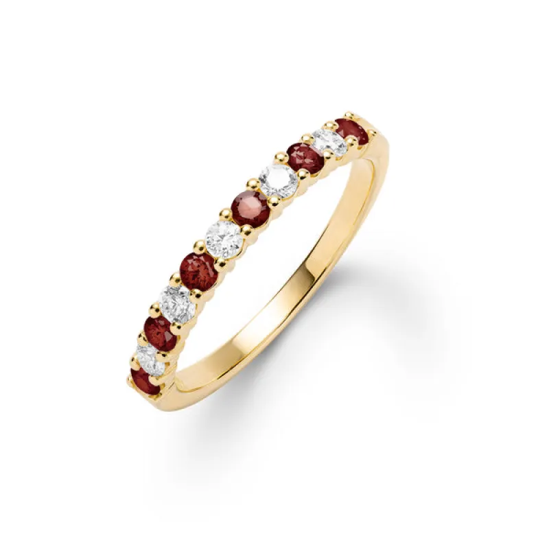 Personalized Rosecliff Birthstone Stackable Ring in 14k Gold sold by Haverhill