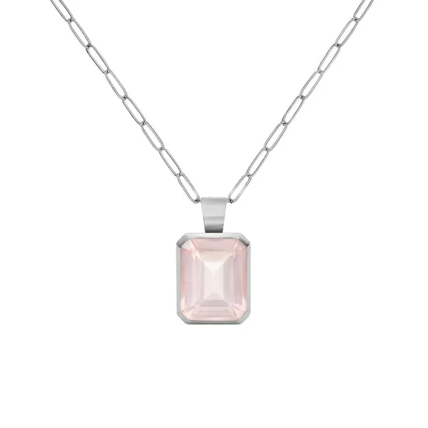 Warren Rose Quartz Pendant in 14k Gold (October) sold by Haverhill