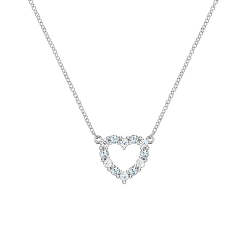Personalized Rosecliff Small Heart Birthstone Necklace in 14k Gold sold by Haverhill