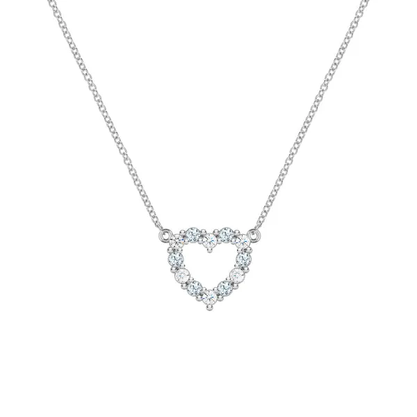 Personalized Rosecliff Small Heart Birthstone Necklace in 14k Gold sold by Haverhill