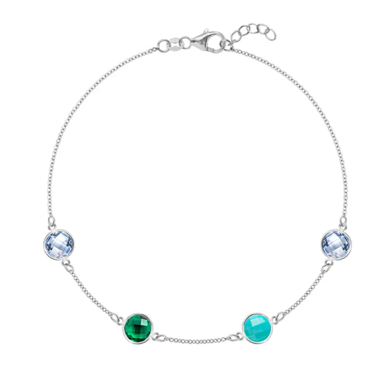 Personalized Grand 4 Birthstone Bracelet in 14k Gold sold by Haverhill