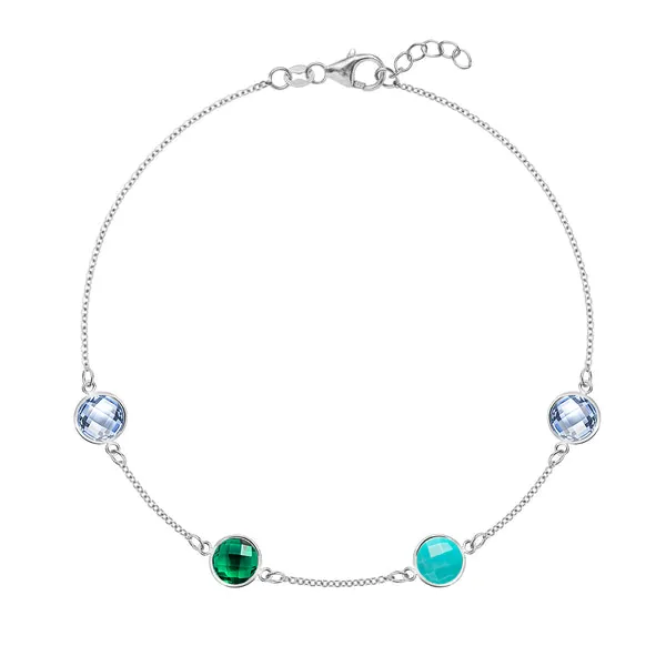 Personalized Grand 4 Birthstone Bracelet in 14k Gold sold by Haverhill