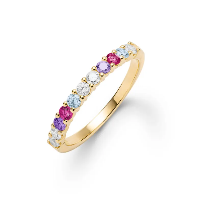 Personalized Rosecliff Birthstone Stackable Ring in 14k Gold sold by Haverhill
