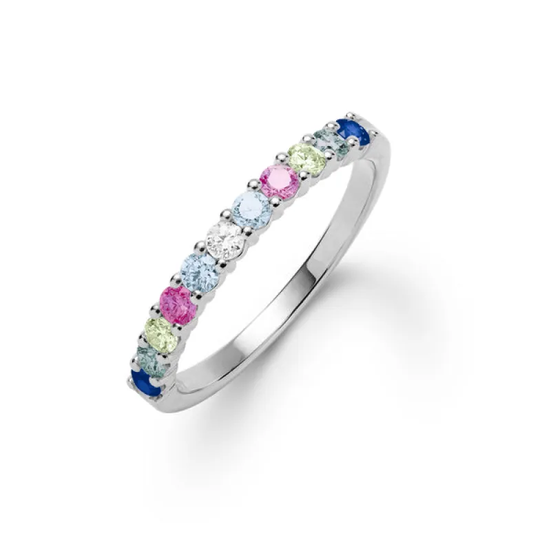 Personalized Rosecliff Birthstone Stackable Ring in 14k Gold sold by Haverhill
