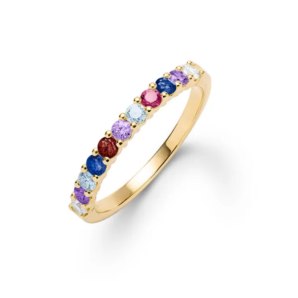 Personalized Rosecliff Birthstone Stackable Ring in 14k Gold sold by Haverhill