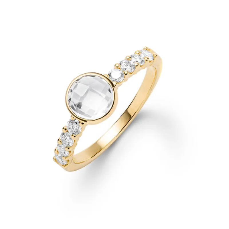 Rosecliff Grand White Topaz Ring in 14k Gold (April) sold by Haverhill