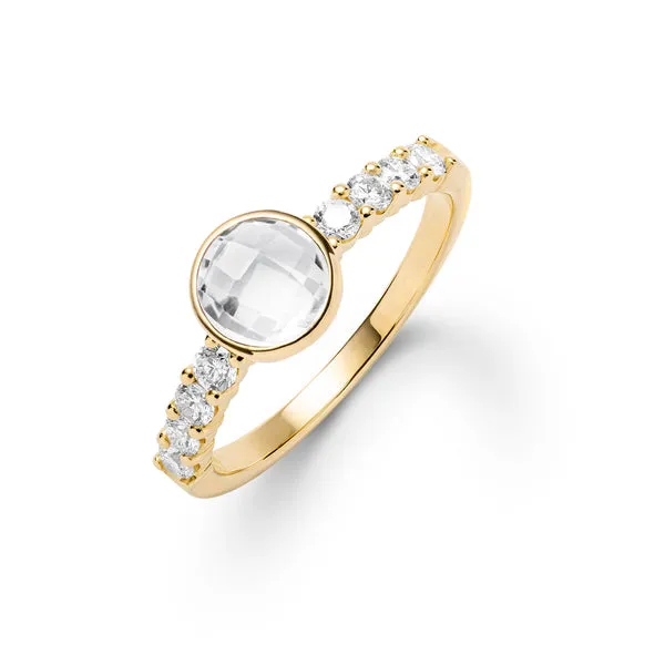 Rosecliff Grand White Topaz Ring in 14k Gold (April) sold by Haverhill