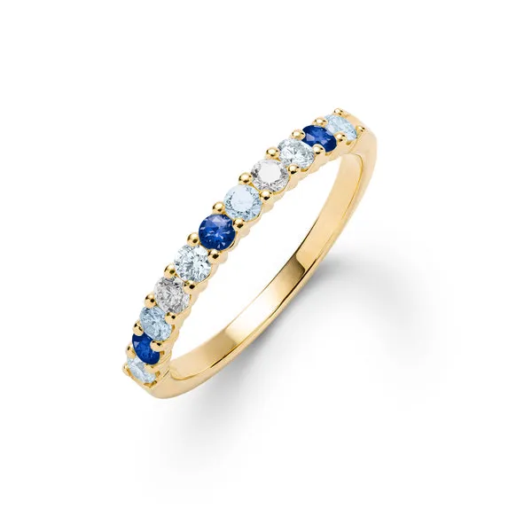 Personalized Rosecliff Birthstone Stackable Ring in 14k Gold sold by Haverhill