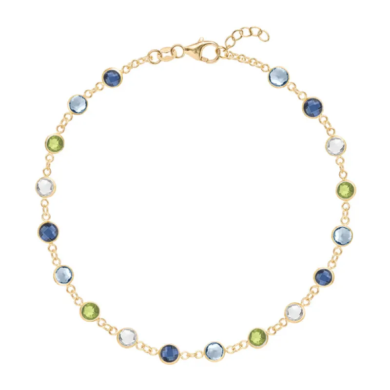 Personalized Newport Birthstone Bracelet in 14k Gold sold by Haverhill