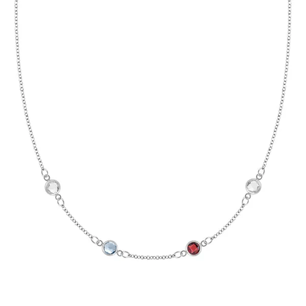 Personalized Classic 4 Birthstone Necklace in 14k Gold sold by Haverhill