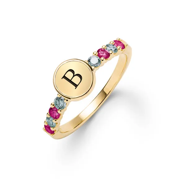 Personalized Rosecliff Letter Ring in 14k Gold sold by Haverhill