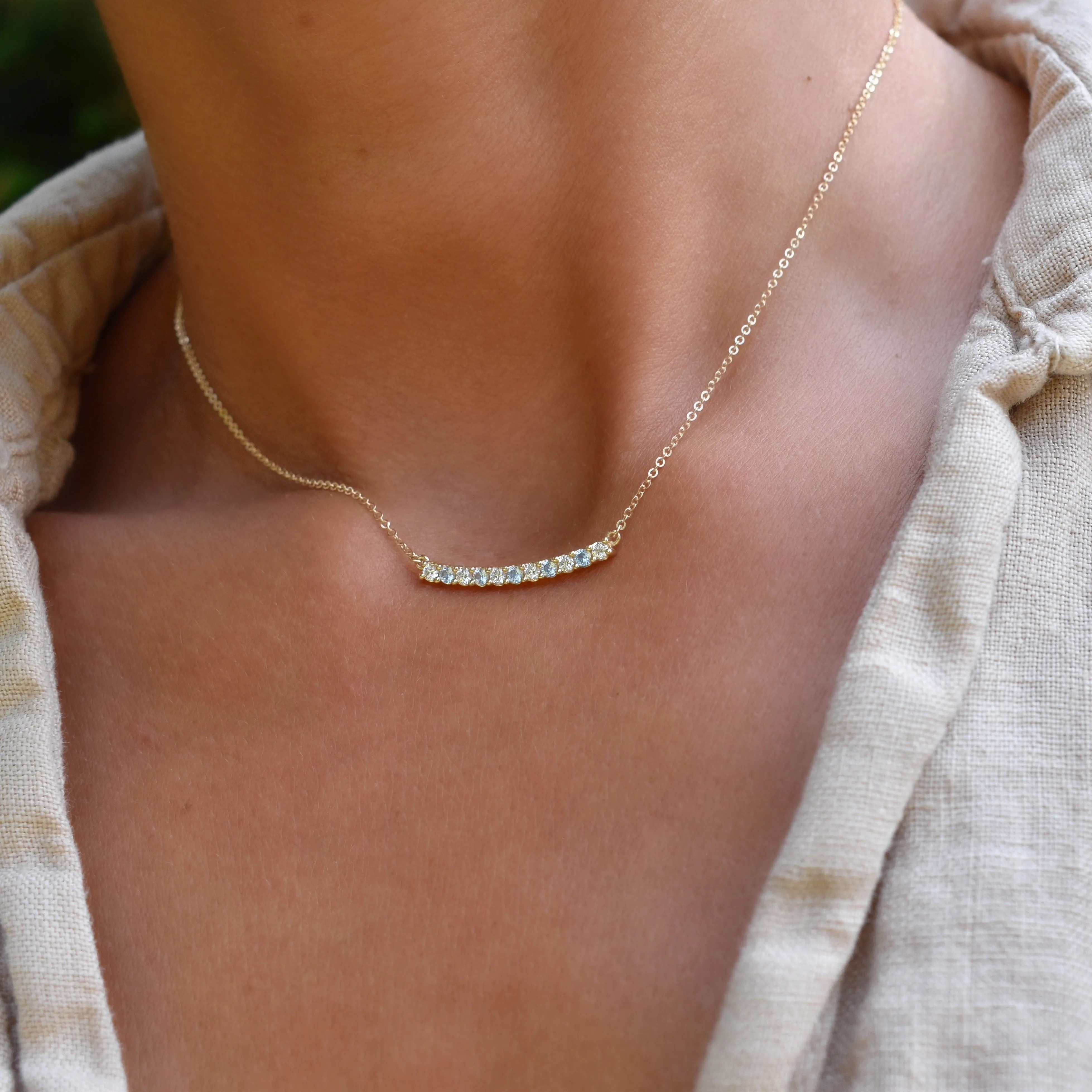 Personalized Rosecliff Bar Necklace in 14k Gold sold by Haverhill product image thumbnail 3