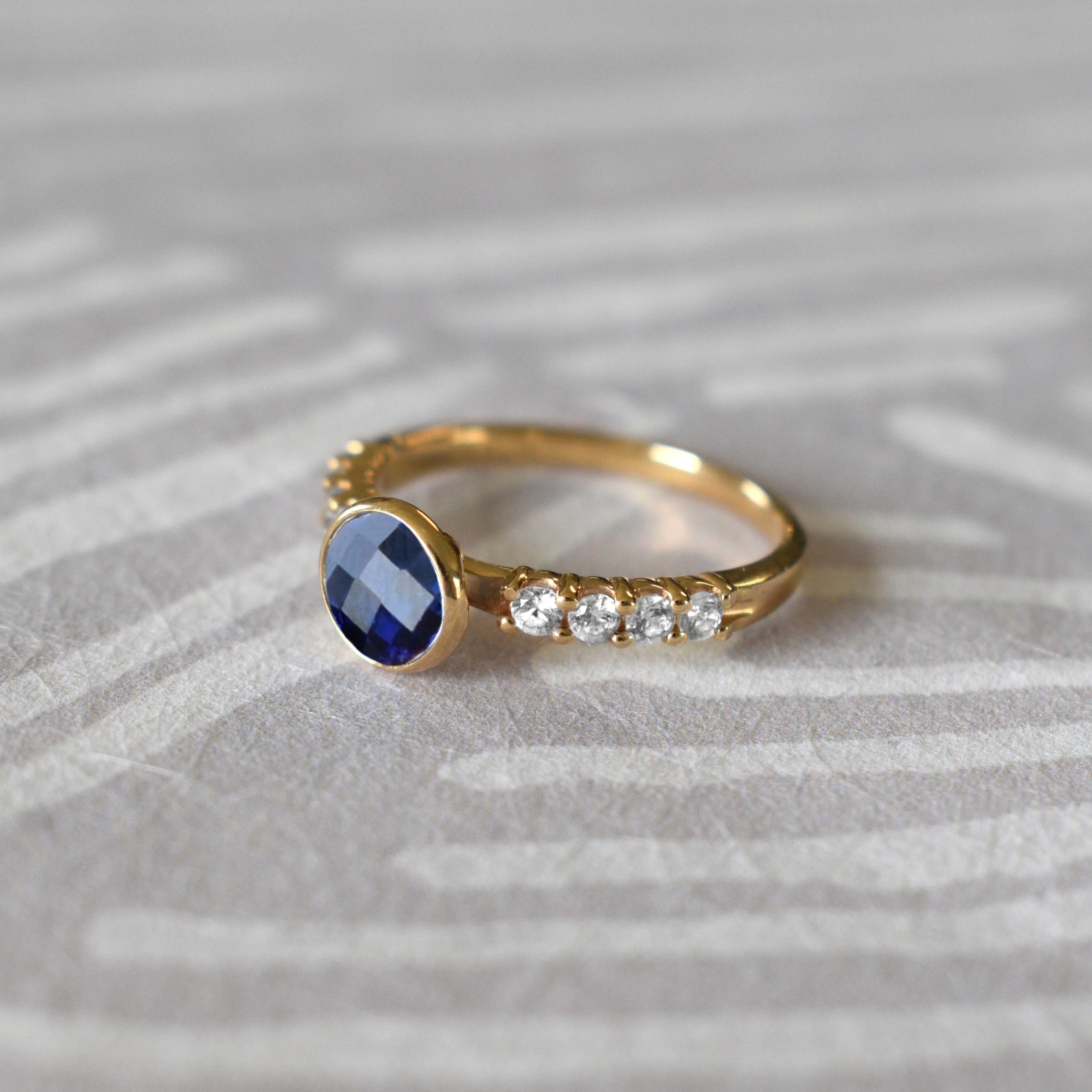 Rosecliff Grand Sapphire Ring in 14k Gold (September) sold by Haverhill product image thumbnail 3