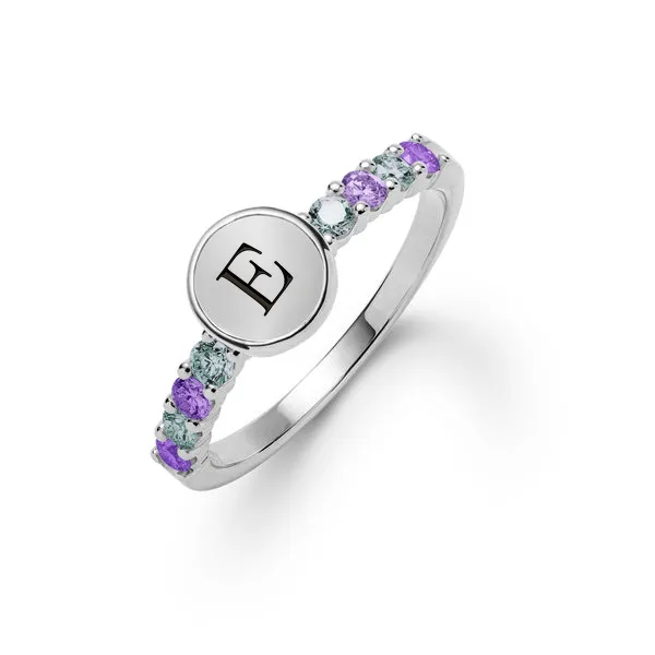 Personalized Rosecliff Letter Ring in 14k Gold sold by Haverhill