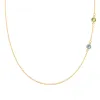 Personalized Classic 2 Birthstone Necklace in 14k Gold sold by Haverhill