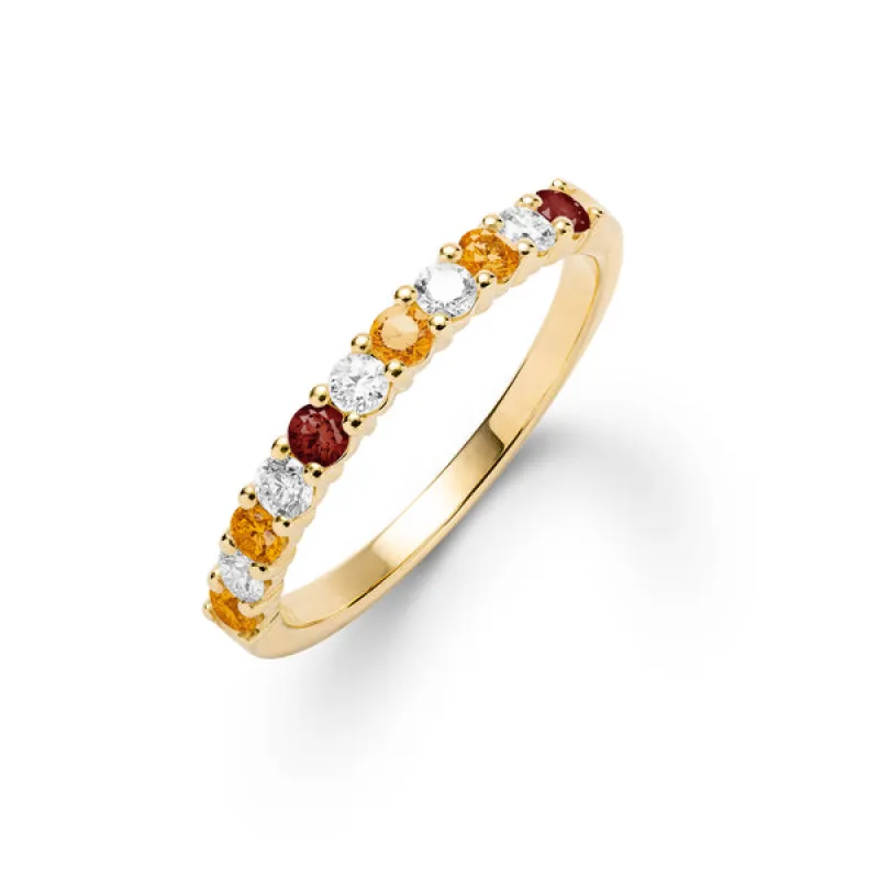 Personalized Rosecliff Birthstone Stackable Ring in 14k Gold sold by Haverhill