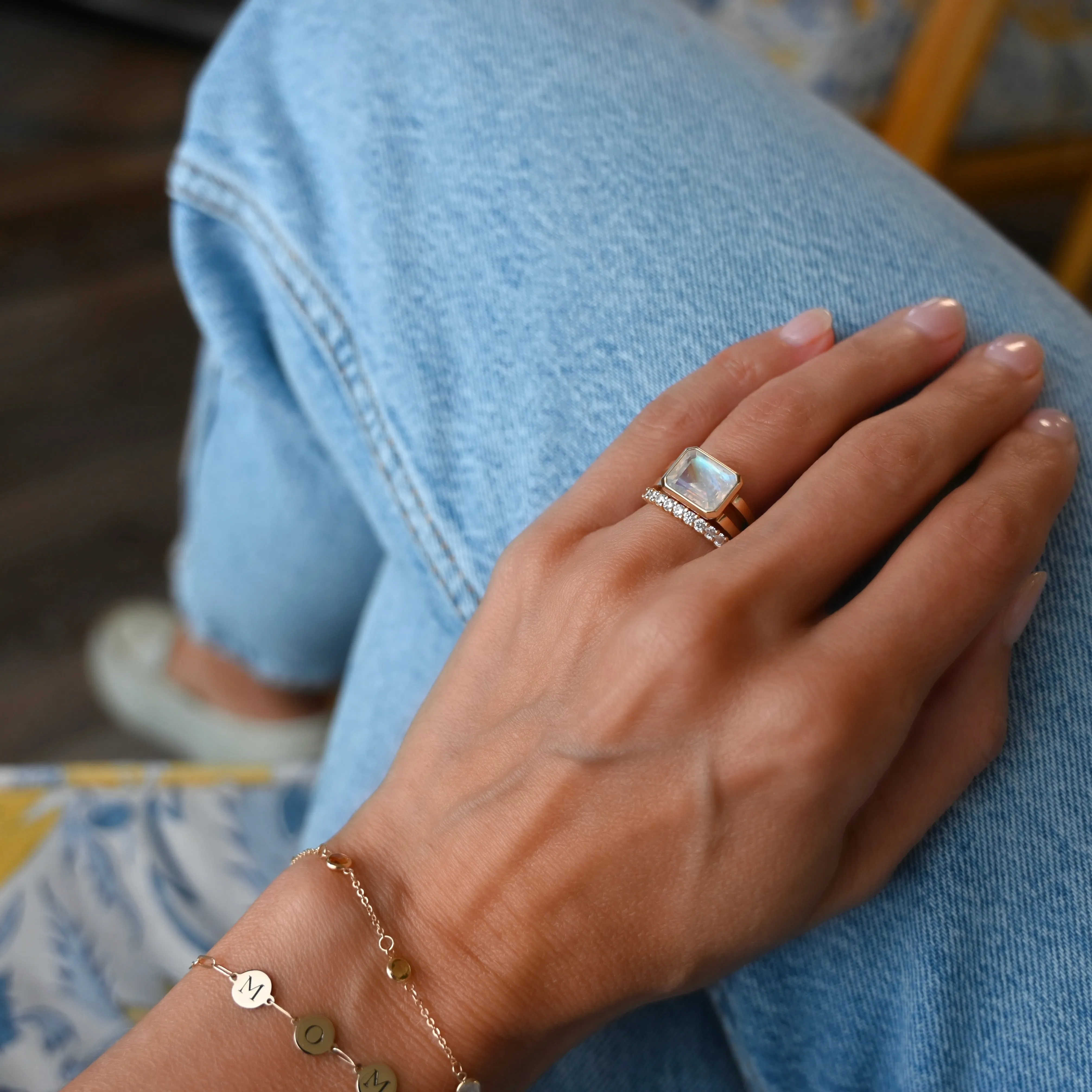 Personalized Warren Horizontal Birthstone Ring in 14k Gold sold by Haverhill product image thumbnail 2