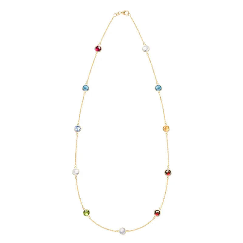 Personalized Bayberry Grand 11 Birthstone Necklace in 14k Gold sold by Haverhill