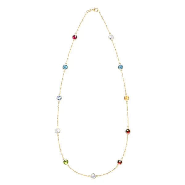 Personalized Bayberry Grand 11 Birthstone Necklace in 14k Gold sold by Haverhill