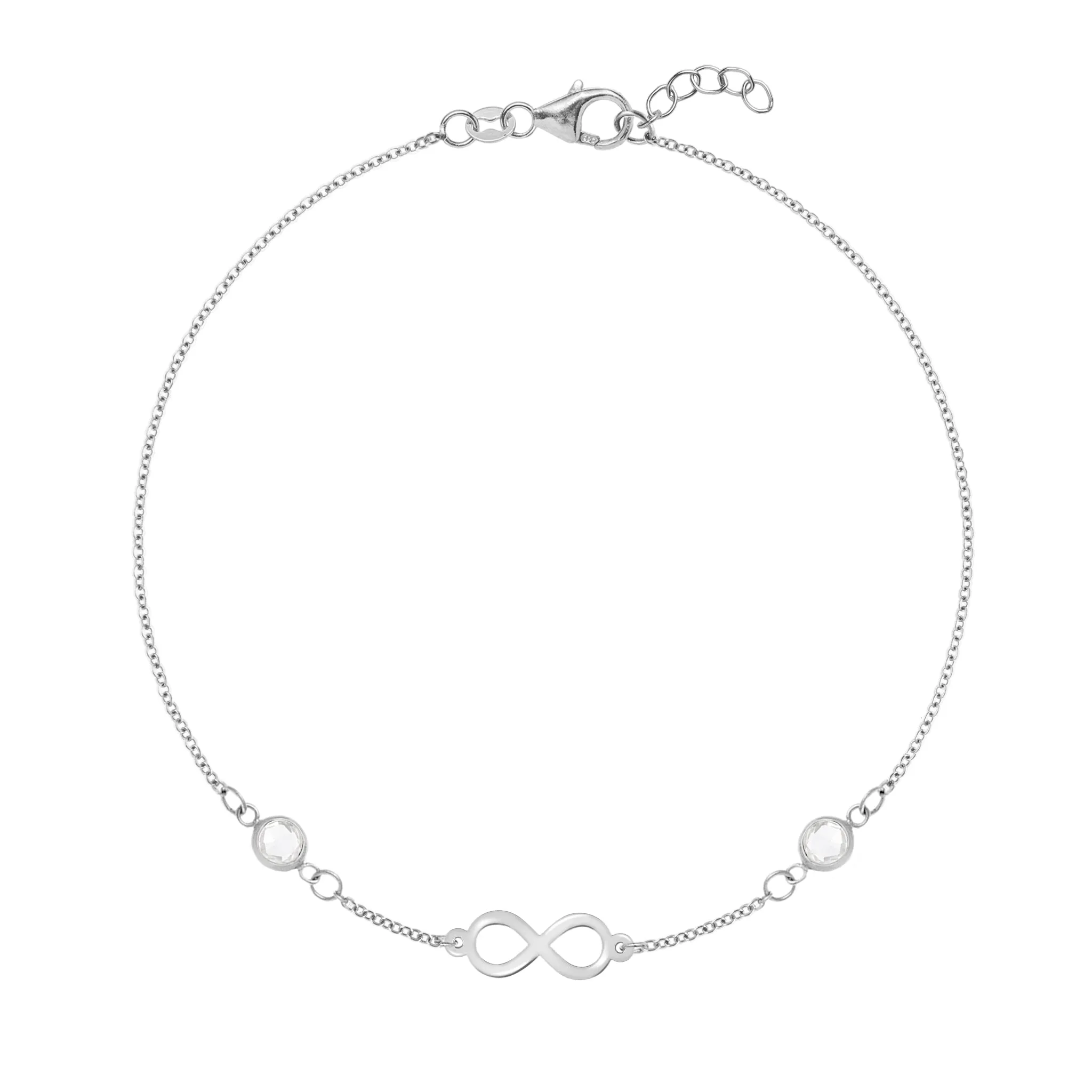 Personalized Classic Infinity & 2 Birthstone Bracelet in 14k Gold sold by Haverhill product image thumbnail 5