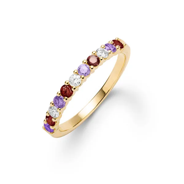 Personalized Rosecliff Birthstone Stackable Ring in 14k Gold sold by Haverhill