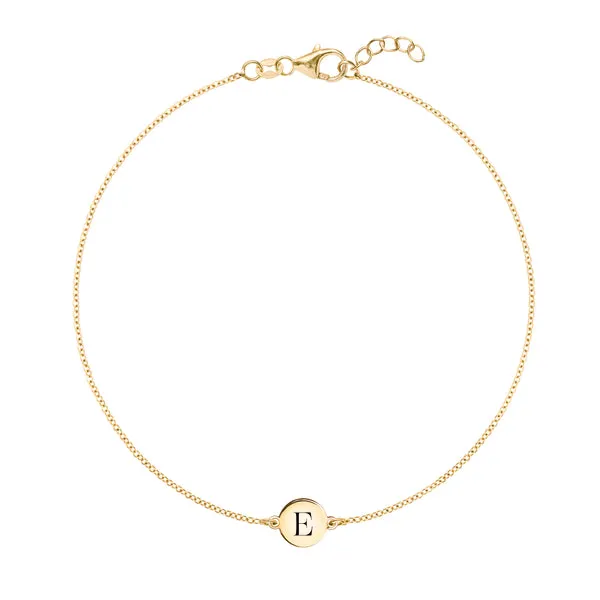 Personalized 1 Letter Bracelet in 14k Gold sold by Haverhill