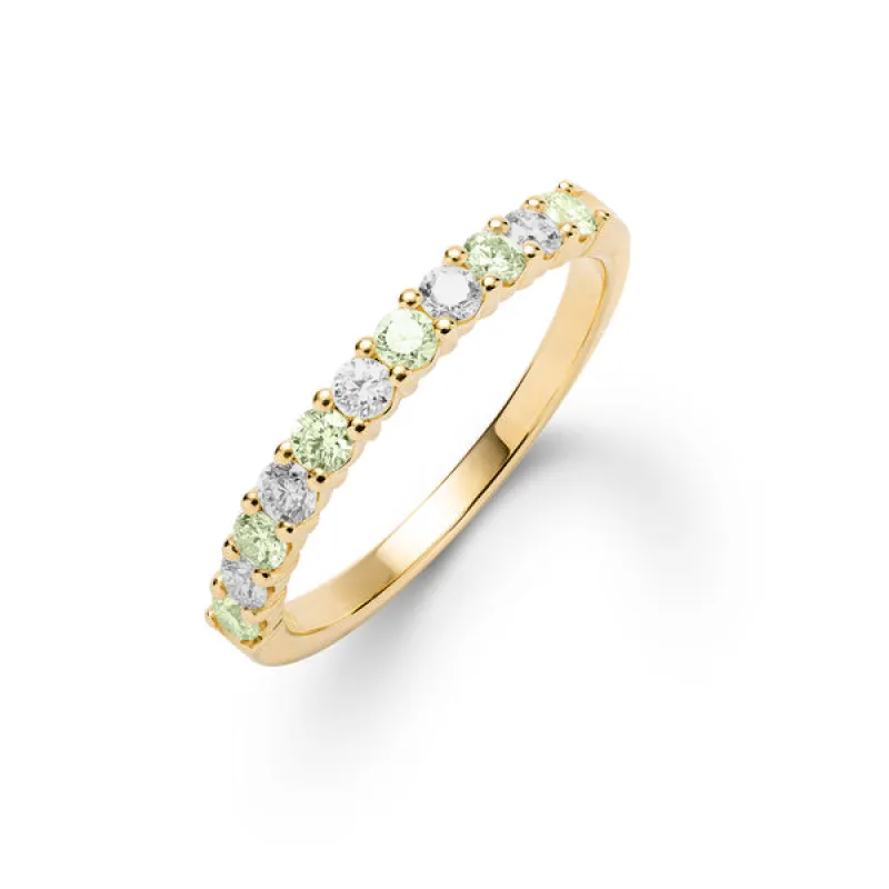 Personalized Rosecliff Birthstone Stackable Ring in 14k Gold sold by Haverhill