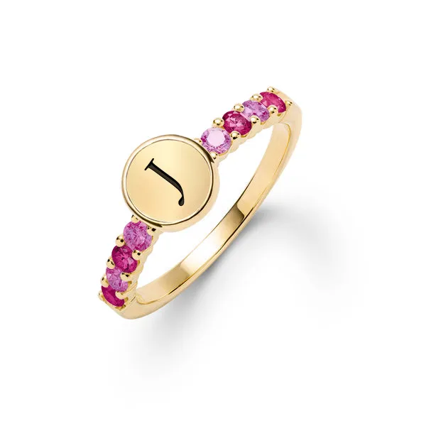 Personalized Rosecliff Letter Ring in 14k Gold sold by Haverhill