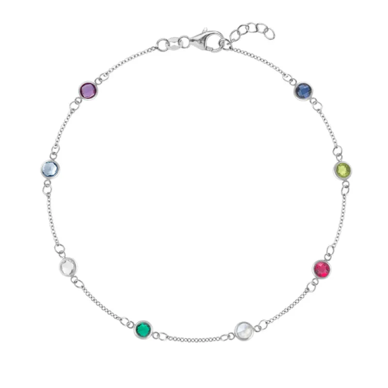 Personalized Classic 8 Birthstone Bracelet in 14k Gold sold by Haverhill