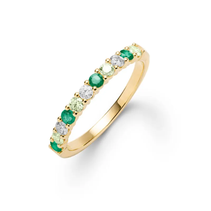 Personalized Rosecliff Birthstone Stackable Ring in 14k Gold made by Haverhill