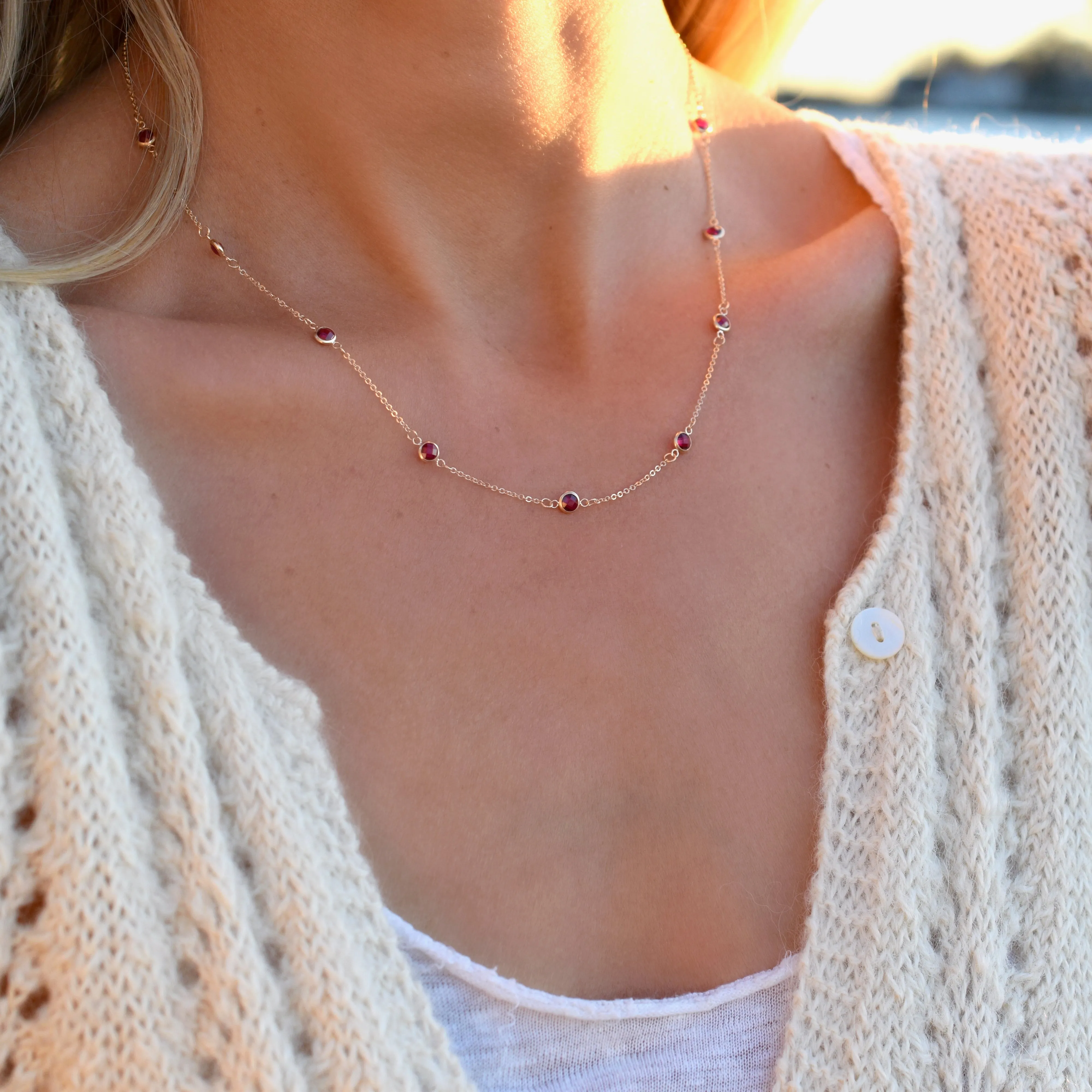 Personalized Bayberry 11 Birthstone Necklace in 14k Gold sold by Haverhill product image thumbnail 2