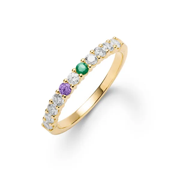 Personalized Rosecliff Birthstone Stackable Ring in 14k Gold sold by Haverhill