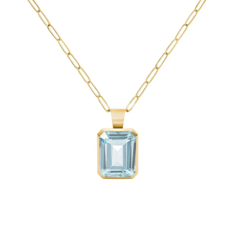 Warren Nantucket Blue Topaz Pendant in 14k Gold (December) sold by Haverhill
