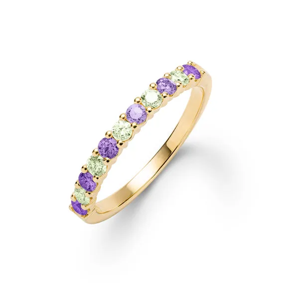 Personalized Rosecliff Birthstone Stackable Ring in 14k Gold sold by Haverhill