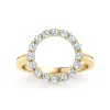 Personalized Rosecliff Circle Birthstone Ring in 14k Gold sold by Haverhill