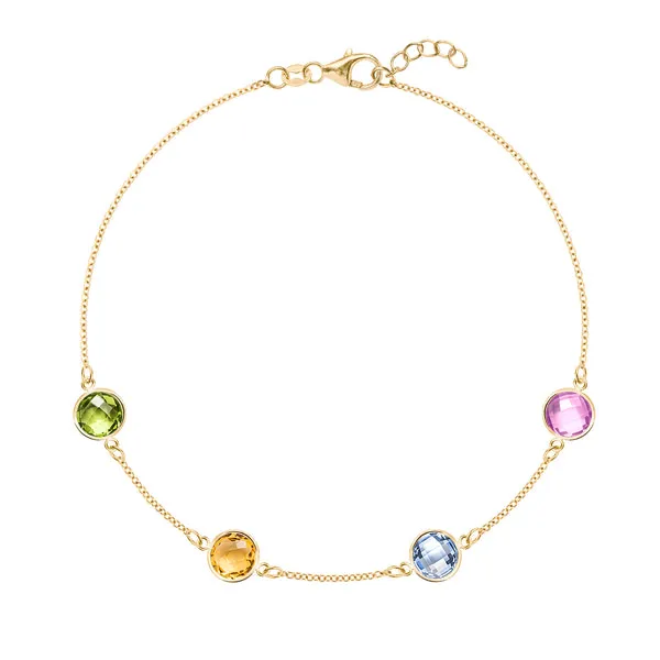 Personalized Grand 4 Birthstone Bracelet in 14k Gold sold by Haverhill