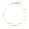 Personalized Classic Star of David & 1 Birthstone Bracelet in 14k Gold sold by Haverhill