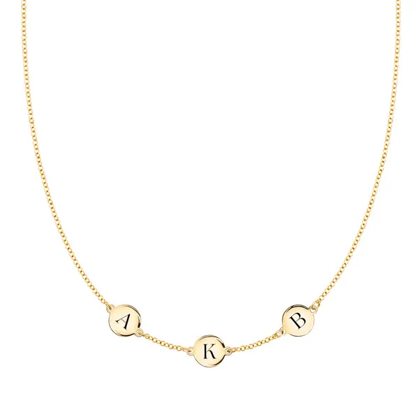 Personalized 3 Letter Necklace in 14k Gold (Single Spacing) sold by Haverhill