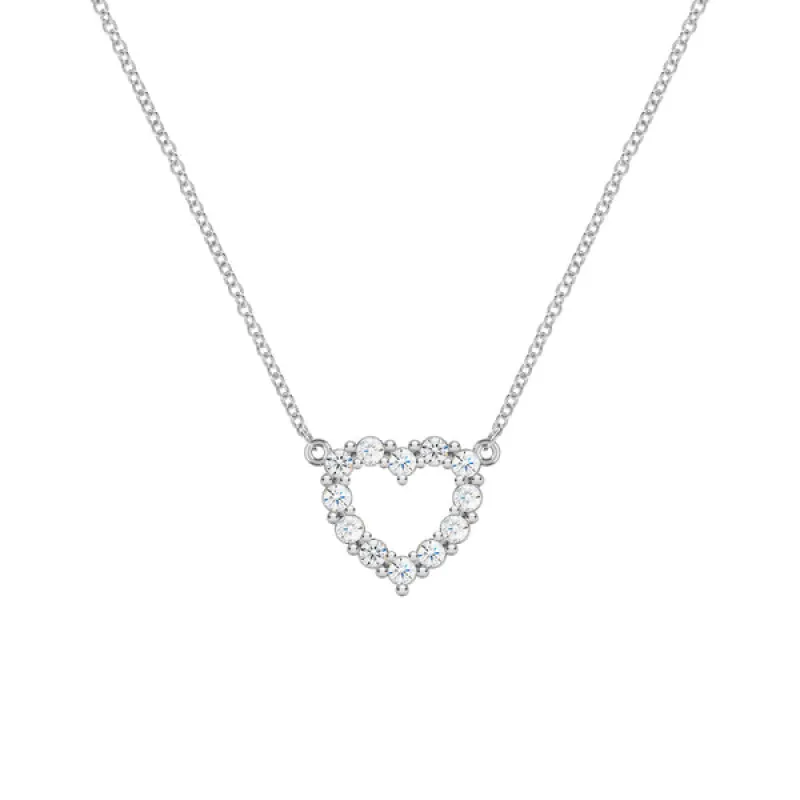Personalized Rosecliff Small Heart Birthstone Necklace in 14k Gold sold by Haverhill