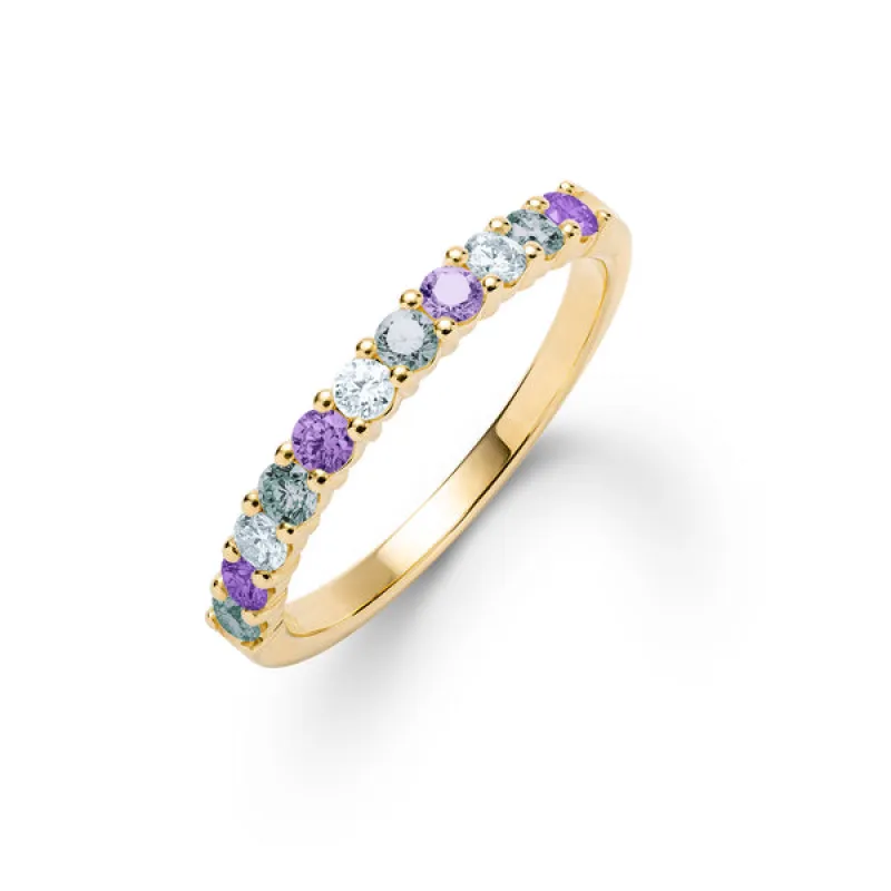 Personalized Rosecliff Birthstone Stackable Ring in 14k Gold sold by Haverhill