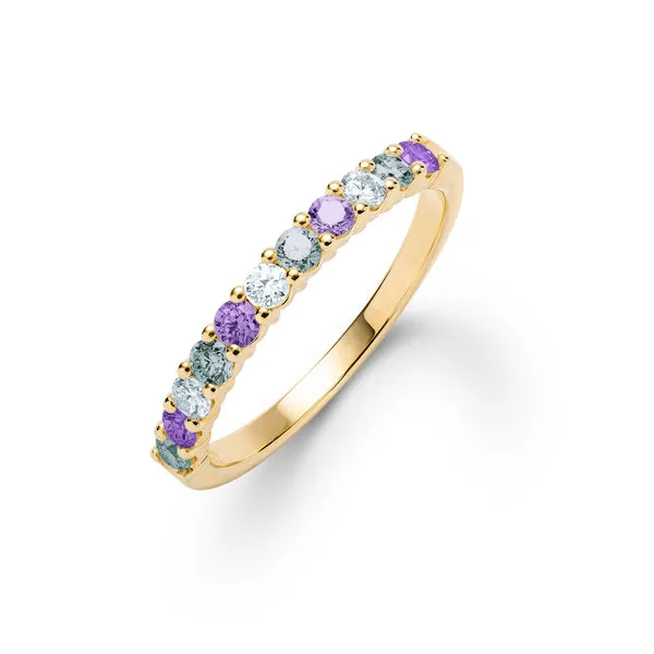 Personalized Rosecliff Birthstone Stackable Ring in 14k Gold sold by Haverhill