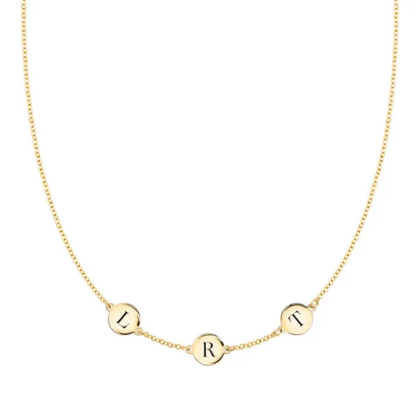 Personalized 3 Letter Necklace in 14k Gold (Single Spacing) sold by Haverhill