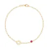 Personalized Zodiac & Birthstone Adelaide Mini Bracelet in 14k Gold sold by Haverhill