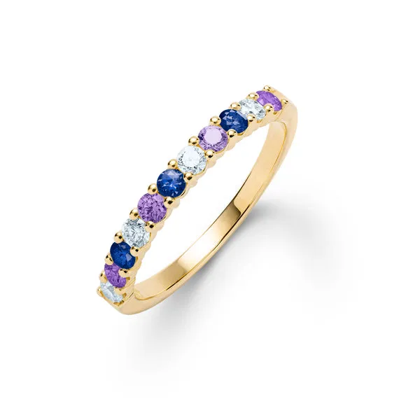 Personalized Rosecliff Birthstone Stackable Ring in 14k Gold sold by Haverhill