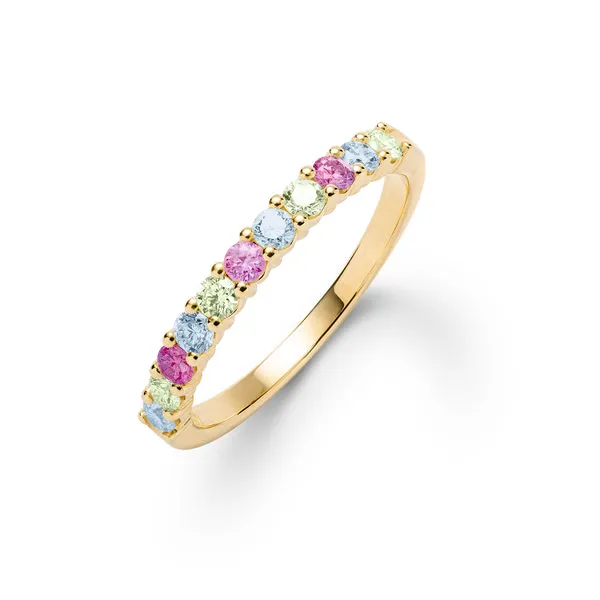 Personalized Rosecliff Birthstone Stackable Ring in 14k Gold sold by Haverhill