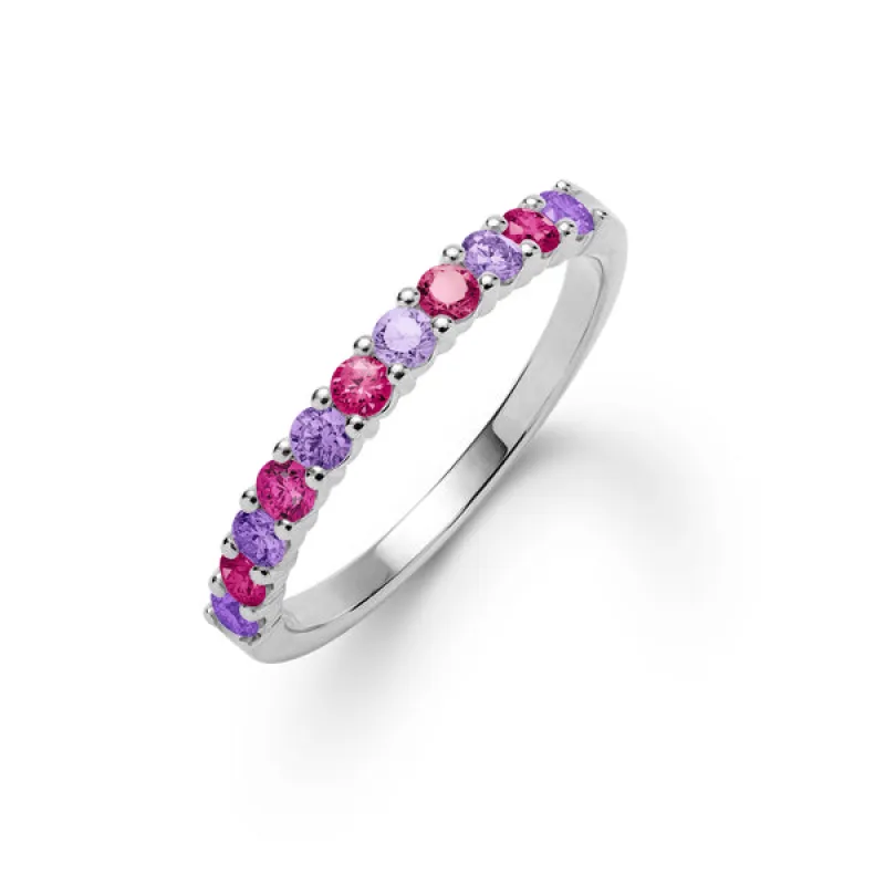 Personalized Rosecliff Birthstone Stackable Ring in 14k Gold made by Haverhill
