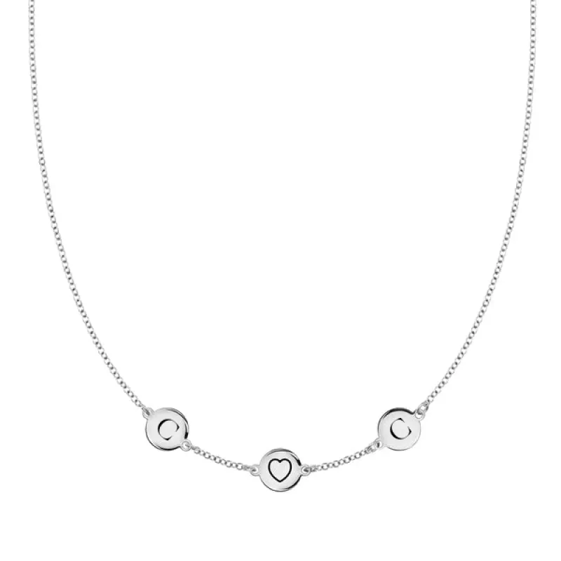 Personalized Heart Disc & 2 Letter Necklace in 14k Gold sold by Haverhill